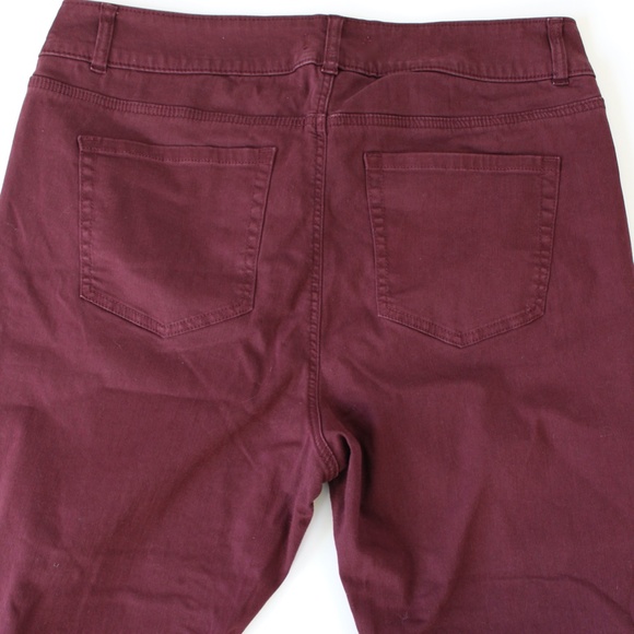 Lane Bryant Skinny Jeans sz 20 High Rise Flex Waist Super Stretch Burgundy Plus - Picture 2 of 7
